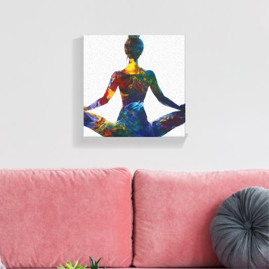 Lotus Pose Uitgerekt Canvas Print (Insitu (Woonkamer))