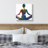 Lotus Pose Uitgerekt Canvas Print (Insitu (Slaapkamer))