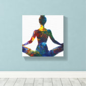 Lotus Pose Uitgerekt Canvas Print (Insitu (Houten vloer))