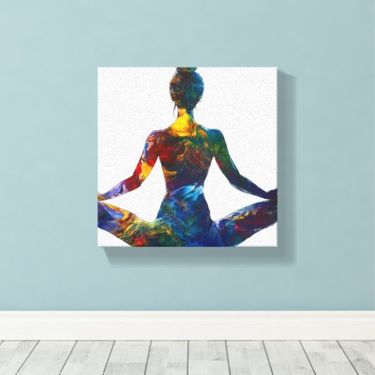 Lotus Pose Uitgerekt Canvas Print (Insitu (Houten vloer))