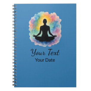 Lotus Pose Waterverf Aura Yoga Custom Notitieboek