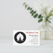 Lotus Positie en Vlam Yoga Instructeur Visitekaartje (Staand voorkant)