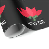 Lotus Pray Funny Plant Pun Dark BG Cadeaupapier (Rol Hoek)