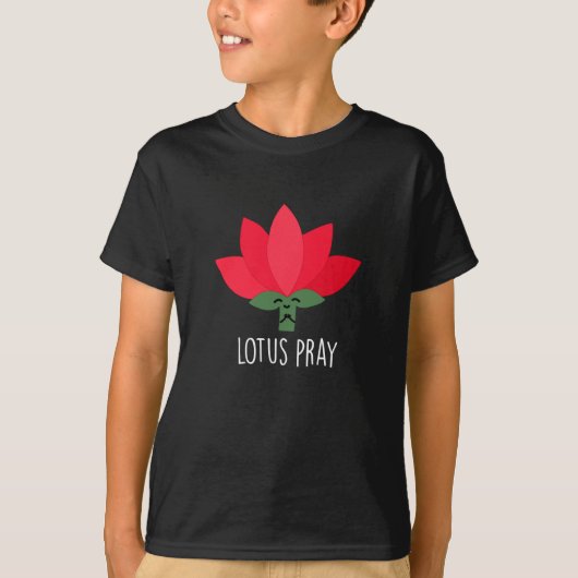 Lotus Pray Funny Plant Pun Dark BG T-shirt (Voorkant)