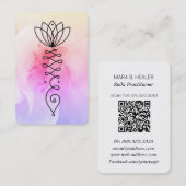 *~* Lotus QR Roos Hart Nirvana Massage Reiki Yoga Visitekaartje (Voorkant / Achterkant)