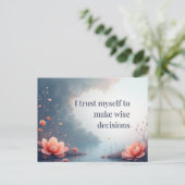 Lotus Reflection Affirmation Empower Inner Wisdom Briefkaart (Staand voorkant)