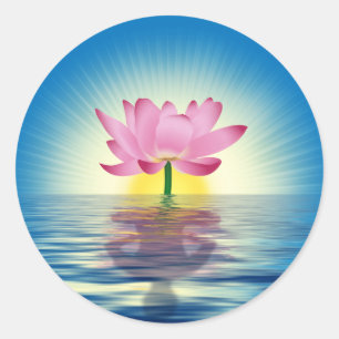 Lotus Reflection Ronde Sticker