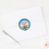 Lotus Reflection Ronde Sticker (Envelop)