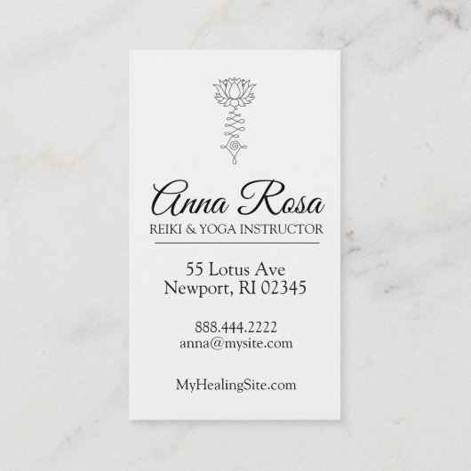 *~* Lotus Reiki Energy Healing Sparkle Rays Visitekaartje (Achterkant)