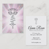 *~* Lotus Reiki Energy Healing Sparkle Rays Visitekaartje (Voorkant / Achterkant)