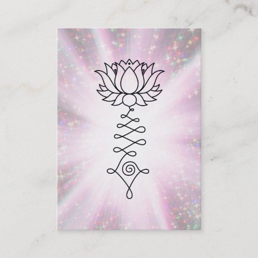 *~* Lotus Reiki Energy Healing Sparkle Rays Visitekaartje (Voorkant)