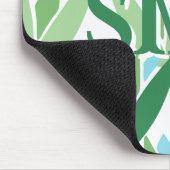 Lotus Ribbon in Green + Aqua Personalized Muismat (Hoek)