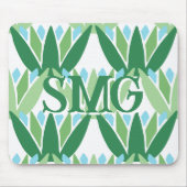 Lotus Ribbon in Green + Aqua Personalized Muismat (Voorkant)