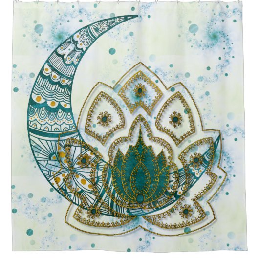 Lotus Rising Douchegordijn (Voorkant)