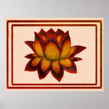 Lotus Rood Tinten Print, Poster (Halfglans)