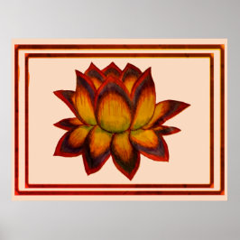 Lotus Rood Tinten Print, Poster (Halfglans)