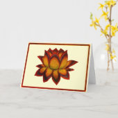 Lotus Rood Tones Kaart (Gele Bloem)