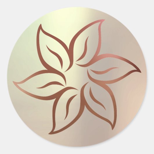 Lotus Roos Gold Blush Metallic Mandala Ornament Ronde Sticker (Voorkant)