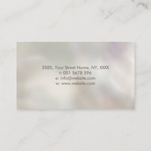 Lotus - Roos kwarts en goud op parels Visitekaartje (Achterkant)