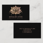 Lotus - Roos kwarts en goudversierd Visitekaartje (Voorkant / Achterkant)