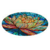 Lotus roze glas in lood snijplank (Hoek)
