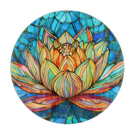 Lotus roze glas in lood snijplank