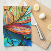 Lotus roze glas in lood theedoek (Quarter Fold)