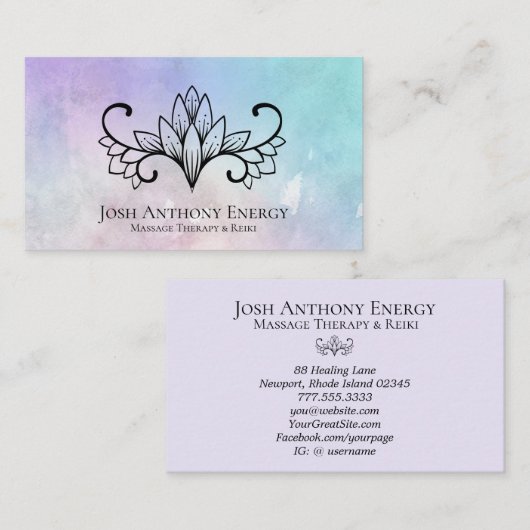 ** Lotus Roze Lavendel Nevel Galaxy Universe Visitekaartje (Voorkant / Achterkant)