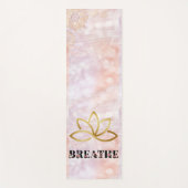 Lotus Roze Marmer Typografie Glitter Elegant Yogamat (Voorkant)