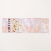 Lotus Roze Marmer Typografie Glitter Elegant Yogamat (Voorkant (horizontaal))