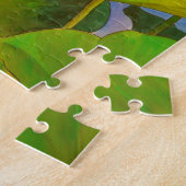 Lotus roze, waterlly waterverf kunst schilderij legpuzzel (Zijkant)