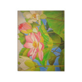 Lotus roze, waterlly waterverf kunst schilderij notitieblok (Linkerzijde)