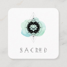 *~* Lotus Sacred Symbol Moon Nirvana Vierkante Visitekaartje