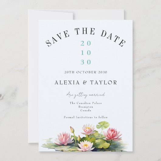 Lotus Save the Date uitnodiging template (Voorkant)