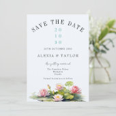 Lotus Save the Date uitnodiging template (Staand voorkant)