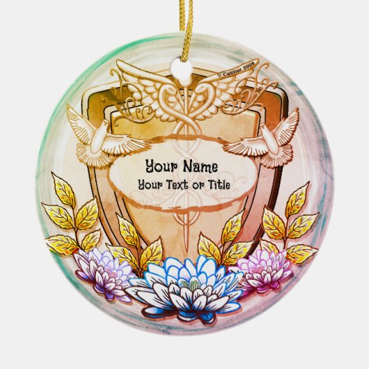 Lotus schild verpleegster  keramisch ornament (Voorkant)