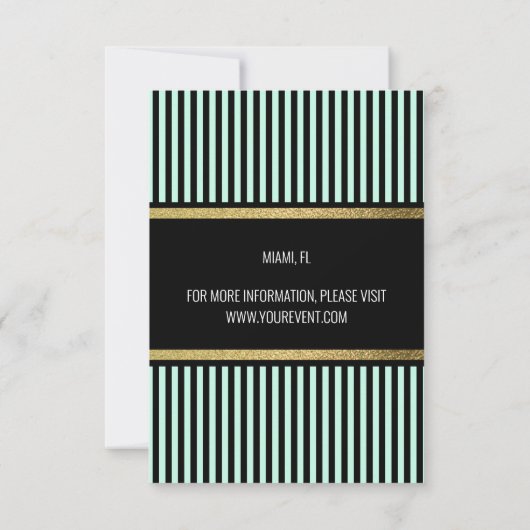 Lotus Scroll & Stripes - Gold Foil Save The Date (Achterkant)