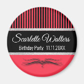 Lotus Scroll & Stripes - Silver Foil Magneet (Voorkant)