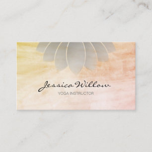 Lotus Sepia Grey Yoga Instructeur Visitekaartje