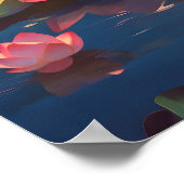 Lotus Serenity bij zonsondergang Poster (Hoek)