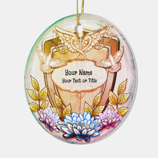 Lotus shield nurse  keramisch ornament (Links)