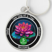 Lotus Soberity Chip | Aangepaste 12-stappen medail Sleutelhanger (Voorkant)