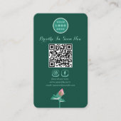 Lotus Social Media Scannable QR Code Verticaal Visitekaartje (Voorkant)