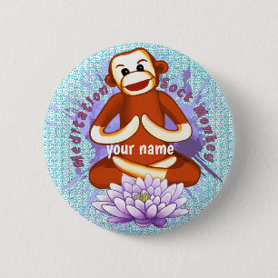 Lotus Sock Monkey Ronde Button 5,7 Cm