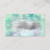Lotus Sparkle Brush Stroke Green Holographic Visitekaartje (Achterkant)