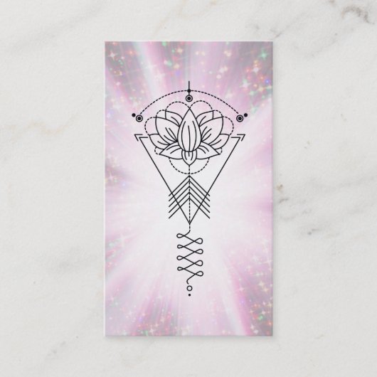 *~* Lotus Sparkle Rays Healing Reiki Tribal Visitekaartje (Voorkant)
