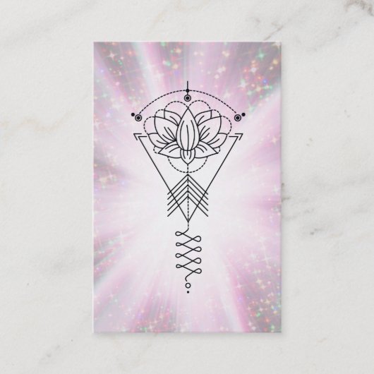*~* Lotus Sparkle Tribal Healing Rays Reiki Visitekaartje (Voorkant)