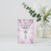 *~* Lotus Sparkle Tribal Healing Rays Reiki Visitekaartje (Staand voorkant)