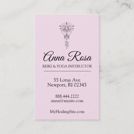 *~* Lotus Sparkle Tribal Healing Reiki Rays Visitekaartje (Achterkant)