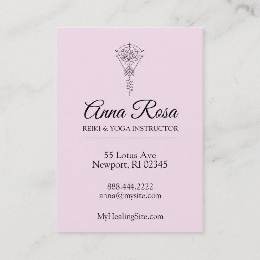 *~* Lotus Sparkle Tribal Rays Healing Reiki Visitekaartje (Achterkant)